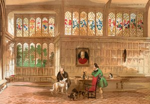 Hall at Ockwells, Berkshire, England, from Old England: A Pictorial Museum, pub. 1847